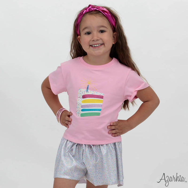 Birthday Cake on Pink Boxy Tee