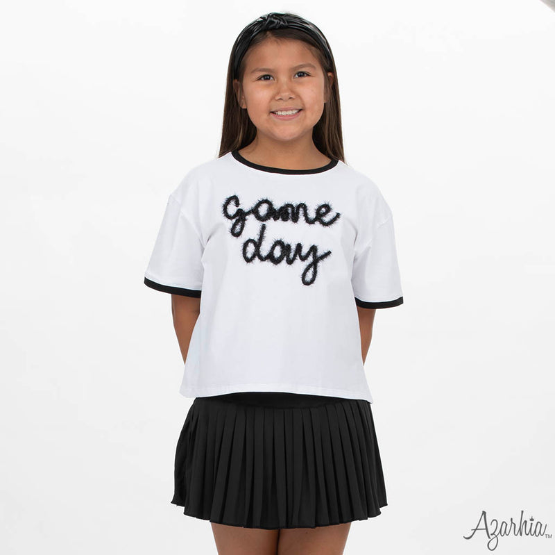 Game Day Ringer Boxy Tee - Black