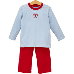 Candy Cane Embroidery Pant Set
