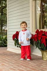 Candy Cane Embroidery Pant Set
