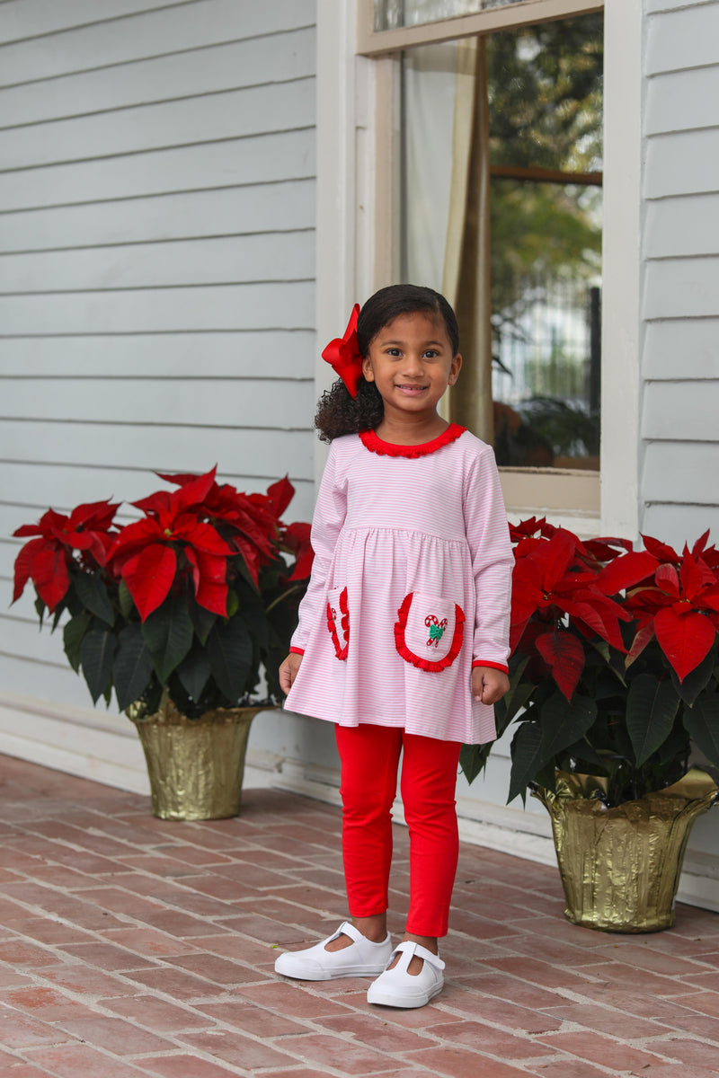 Candy Cane Ruffle Pant Set