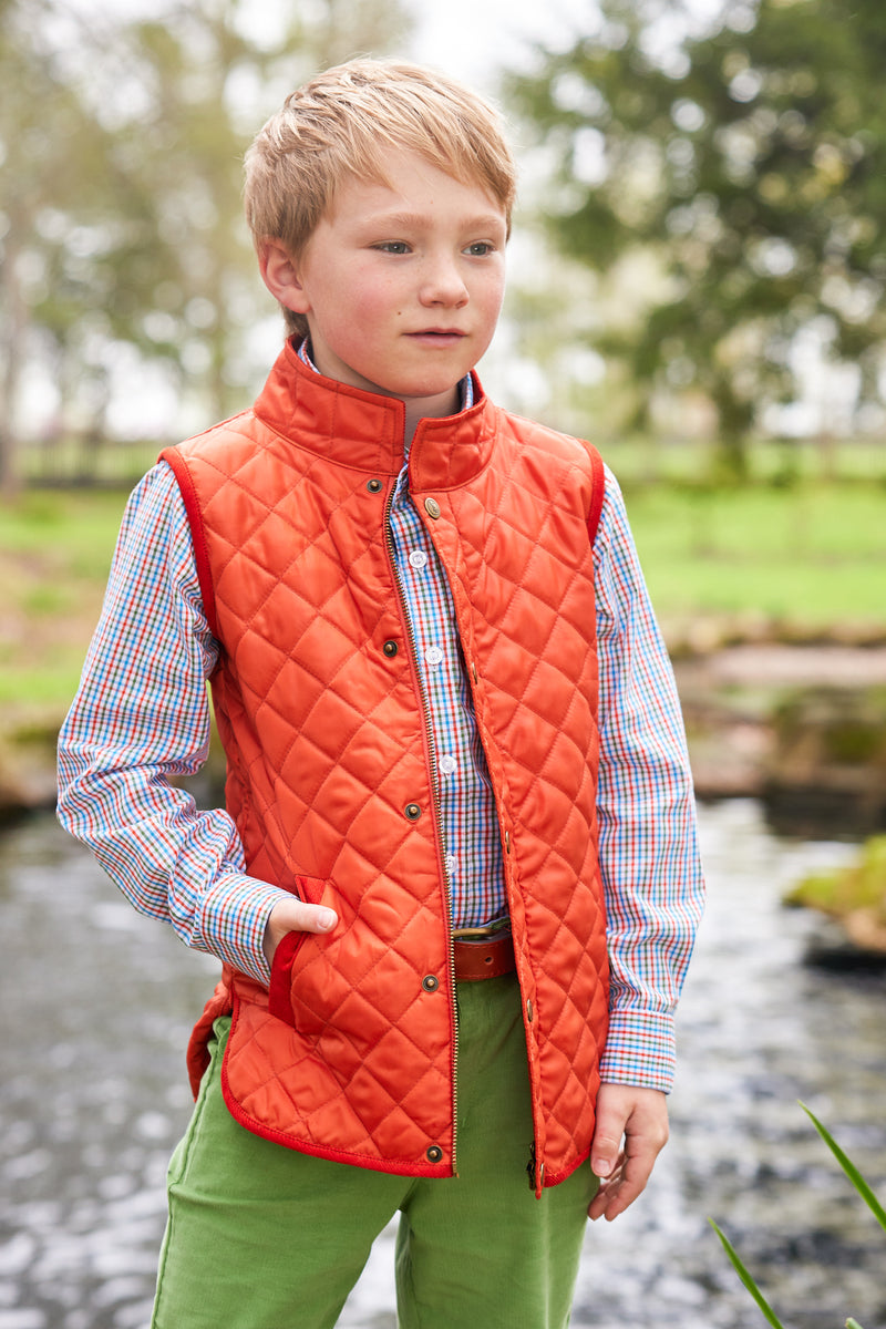 Classic Quilted Vest - Orange