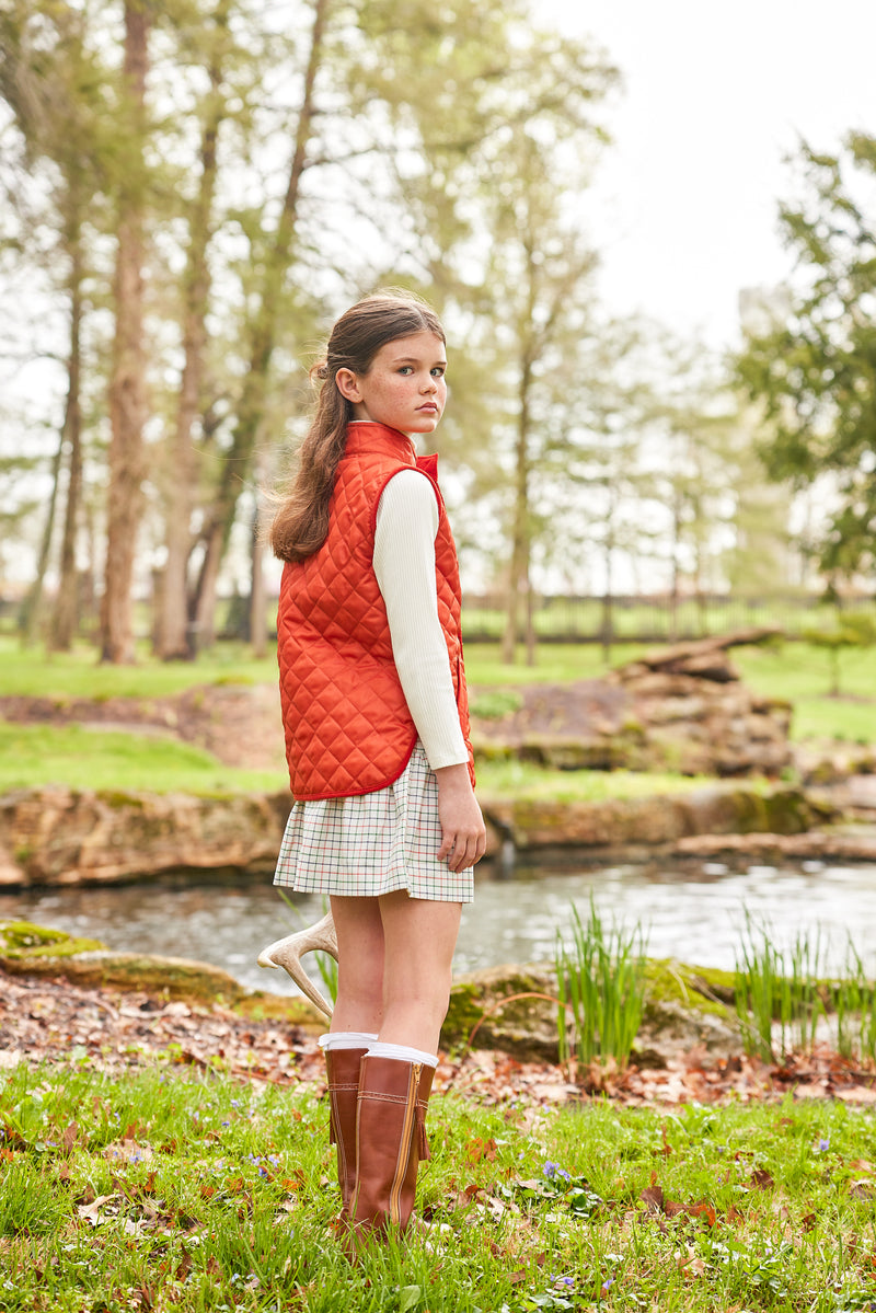 Classic Quilted Vest - Orange