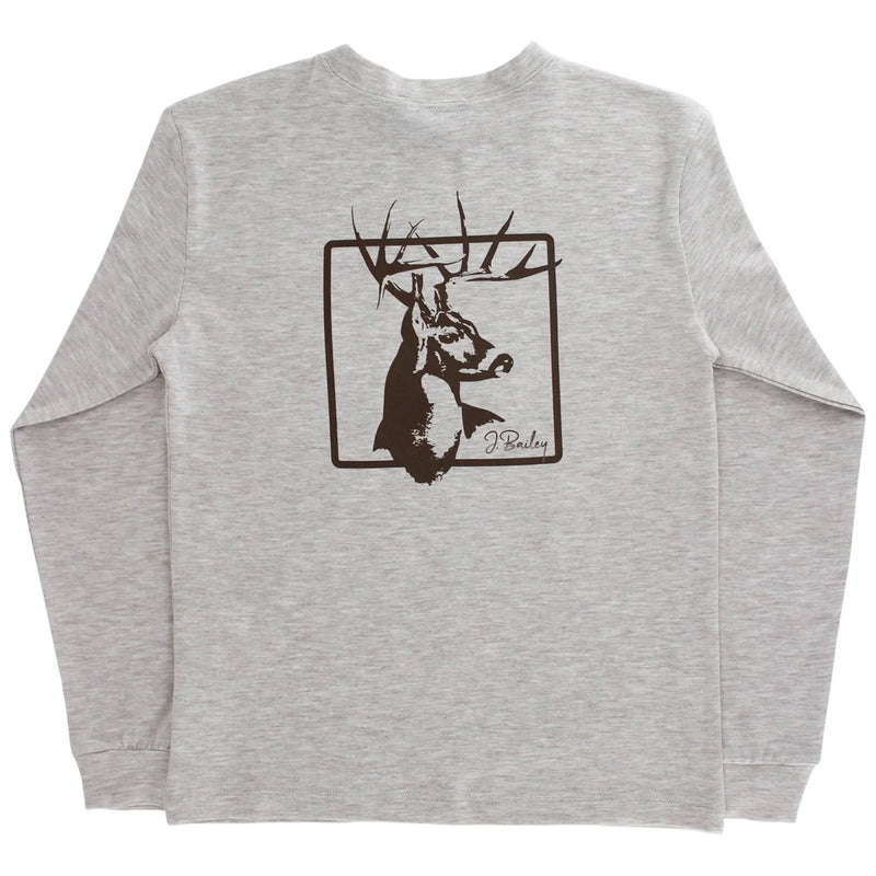 Deer on Oatmeal Long Sleeve Logo Tee