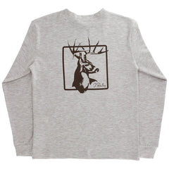 Deer on Oatmeal Long Sleeve Logo Tee