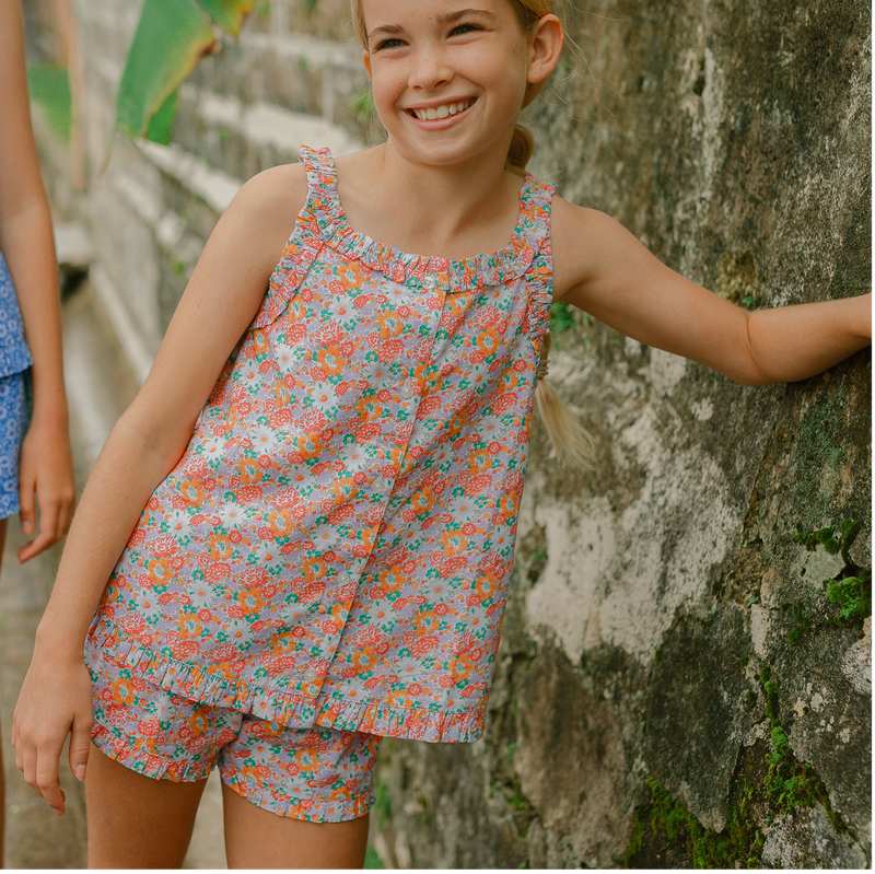 Island Blossom Ruffle Tank & Short Set