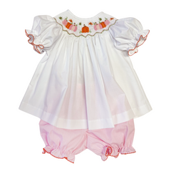 Pumpkin Smocked Bloomer Set