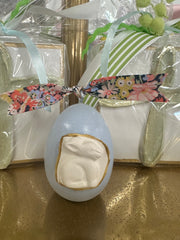 Blue Egg w/ White Bunny Intaglio & Liberty Ribbon