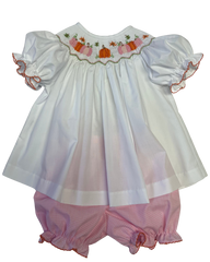 Pumpkin Smocked Bloomer Set