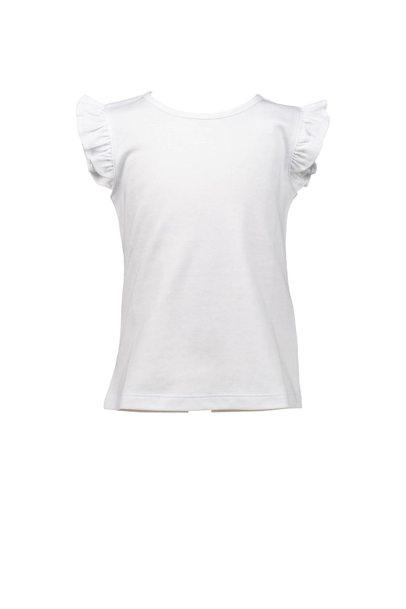 Flutter Sleeve White Shirt