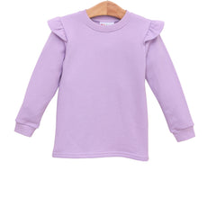 French Terry Flutter Pullover - Lavender