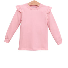 French Terry Flutter Pullover - Pink