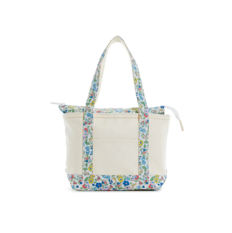 Mini Tote - Coated Canvas w/ Posies Trim