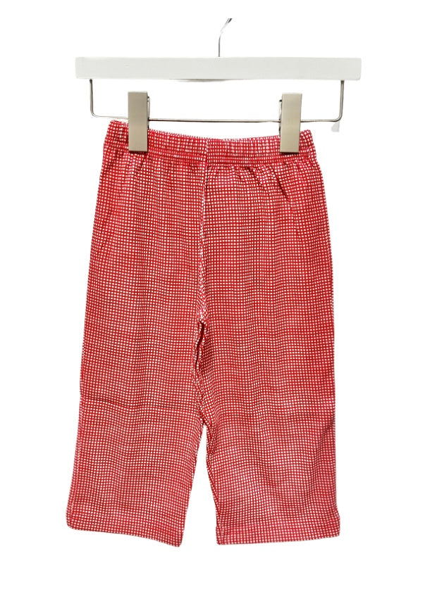 Red Gingham Straight Pants