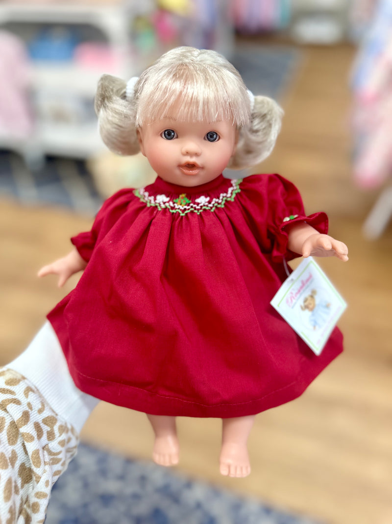 10" Doll Dress - Red Christmas Tree