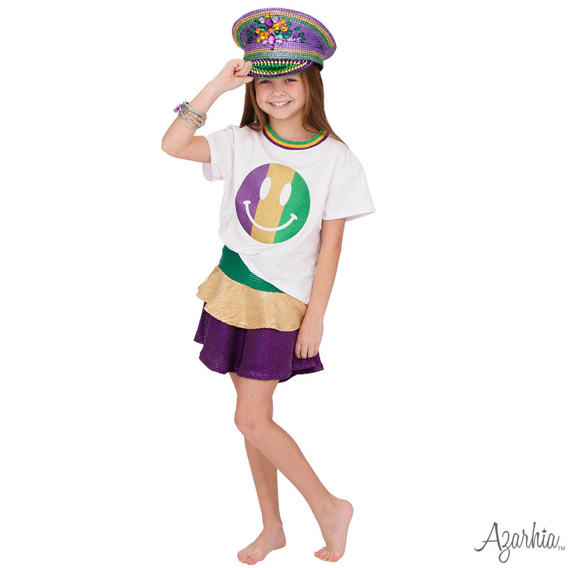 Girls Mardi Gras Skirt Outfit Idea
