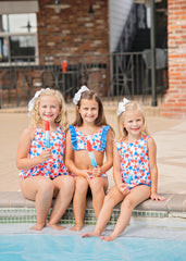 Collette Peplum Swim - Patriotic Stars