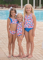 Collette Peplum Swim - Patriotic Stars