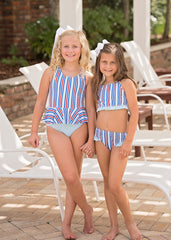 Lila Two Piece Swim - Patriotic Stripes