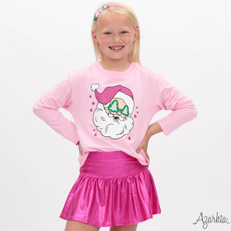 Gathered Skort - Hot Pink Shimmer
