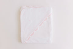 Embroidered Dots Hooded Towel - Pink