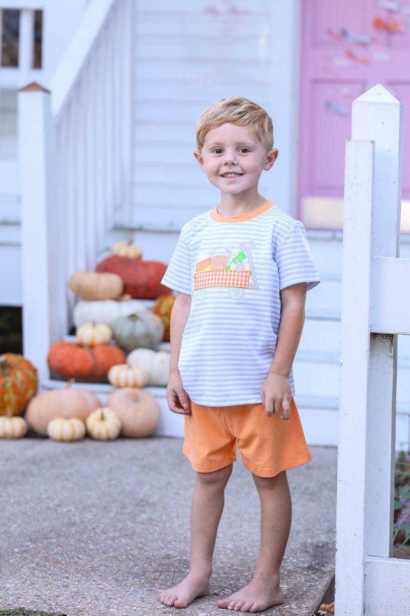 Halloween Pumpkin Short Set