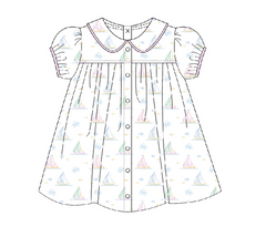 Pastel Voyages Button Dress