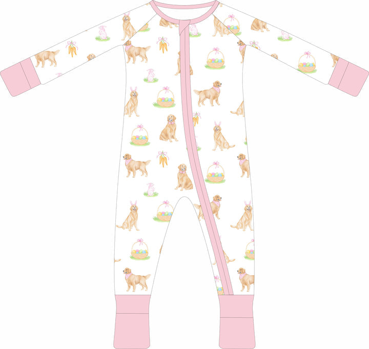 Pink Golden Easter Zipper Pajama