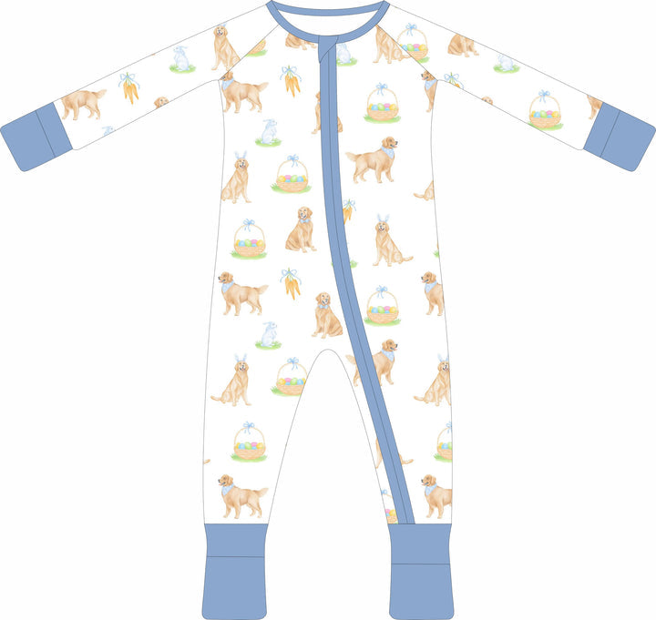 Blue Golden Easter Zipper Pajama