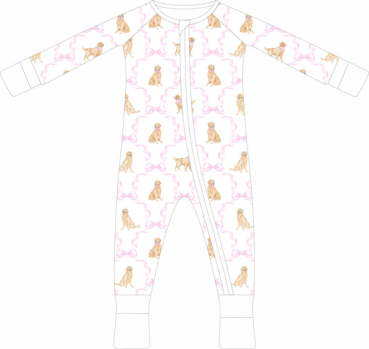 Golden Bows Zipper Pajamas