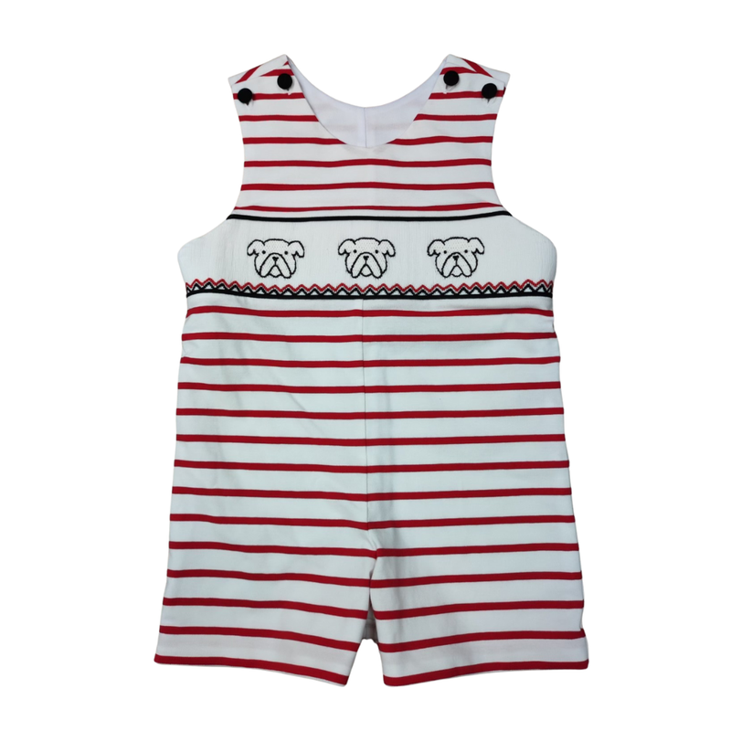Red Bulldog Smocked Shortall