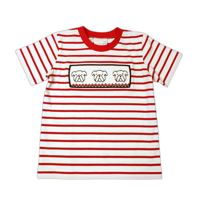 Red Bulldog Smocked Shirt