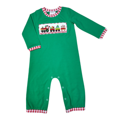 Santa’s Train Smocked Romper