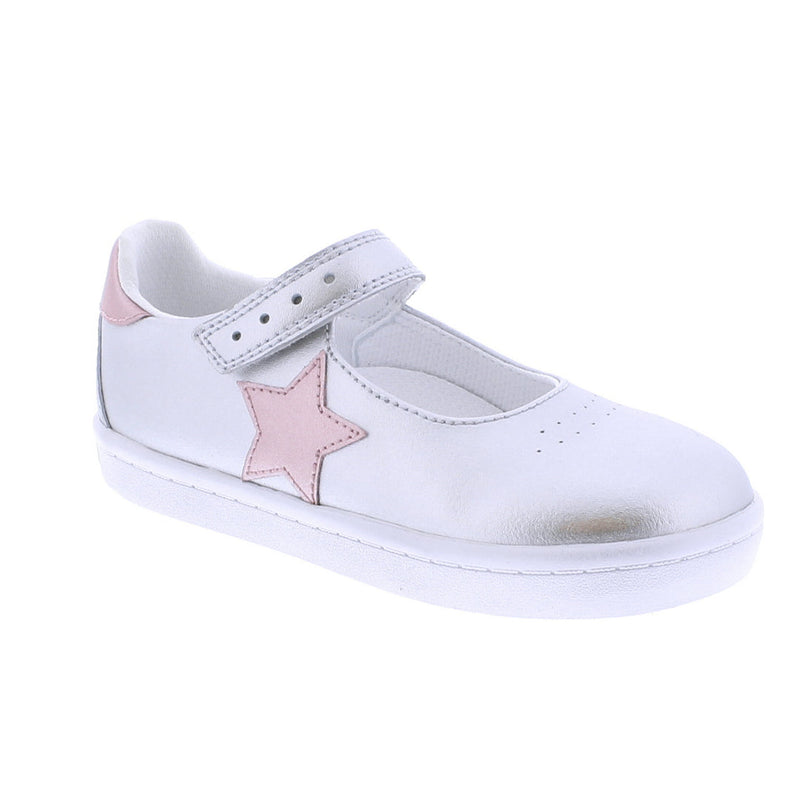 Stella Shoe - Silver/Rose Leather
