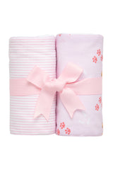 Pink Puppy Set/2 Burp Cloths