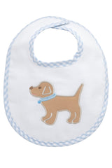 Blue Puppy Appliqué Basic Bib