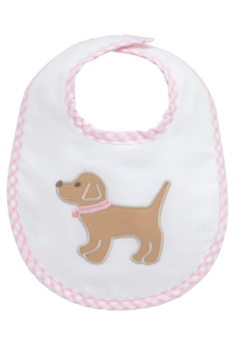 Pink Puppy Appliqué Basic Bib