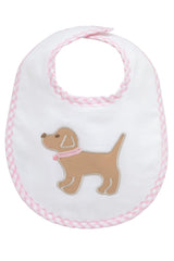 Pink Puppy Appliqué Basic Bib