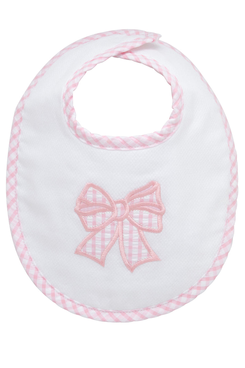 Pink Bow Appliqué Basic Bib