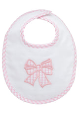 Pink Bow Appliqué Basic Bib