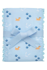 Blue Puppy Fancy Fabric Burp