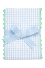 Blue Big Check Fancy Fabric Burp