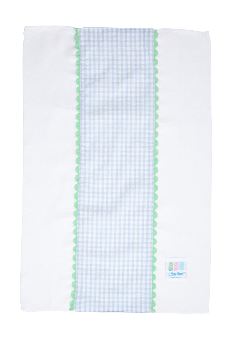 Blue Big Check Fancy Fabric Burp