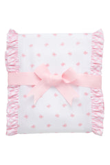 Pink Bow Fancy Fabric Burp