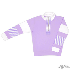 Lavender Color Block Zip Sweatshirt