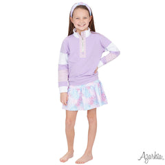 Lavender Color Block Zip Sweatshirt