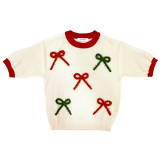 Christmas Bows Cream Sweater