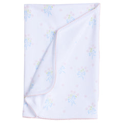 Blue Bow Bouquet Printed Blanket