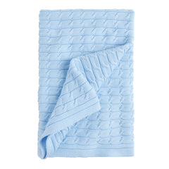 Cable Knit Blanket - Blue