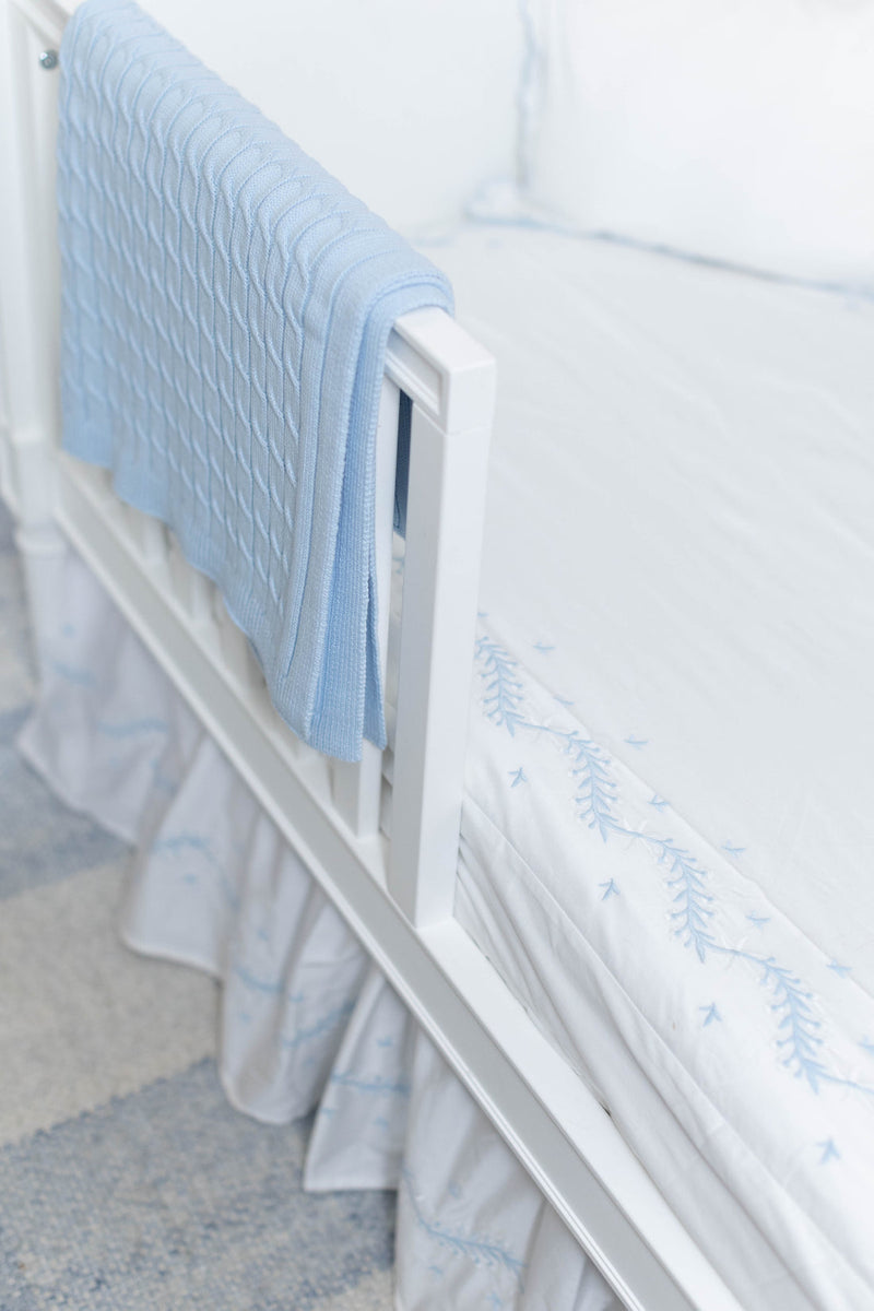 Cable Knit Blanket - Blue
